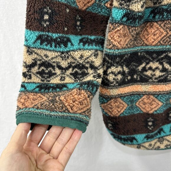 Emery Rose Southwestern Aztec Fleece Button Front Shirt Jacket Size M Cardigan - Picture 5 of 11